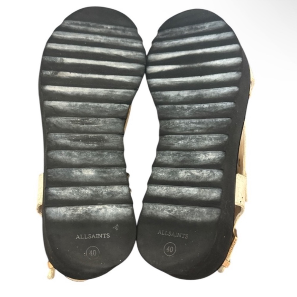 Authentic All Saints designer leather sandals sz 10 Euro 40 - Picture 10 of 16